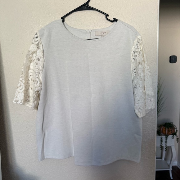 LOFT Tops - LOFT Cream Textured Top large